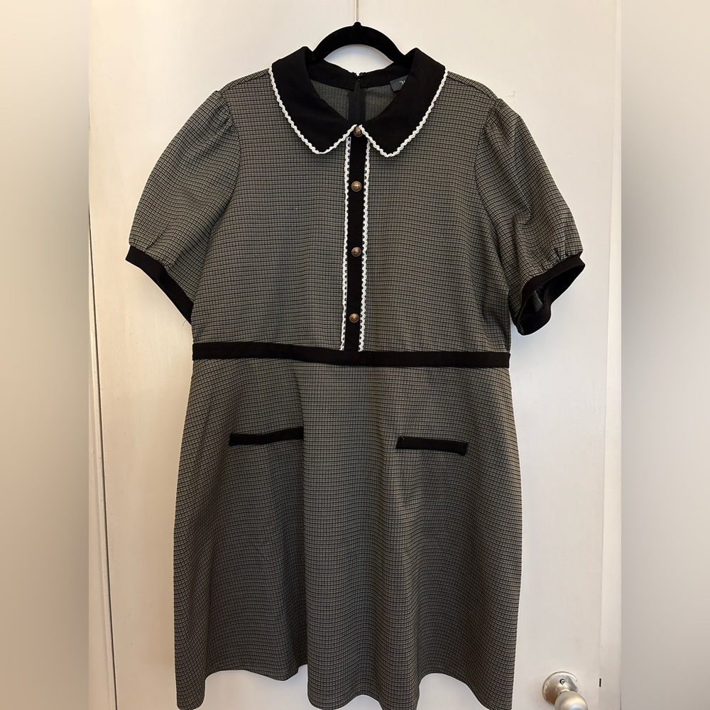 Modcloth Black and Gray Midi Dress